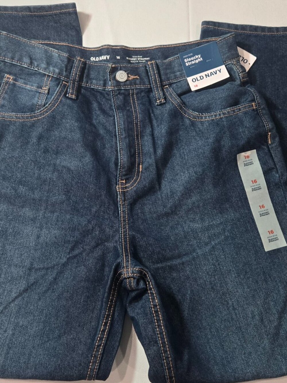 New With Tags Old Navy High-Rise Slouchy Straight Jeans Size 16